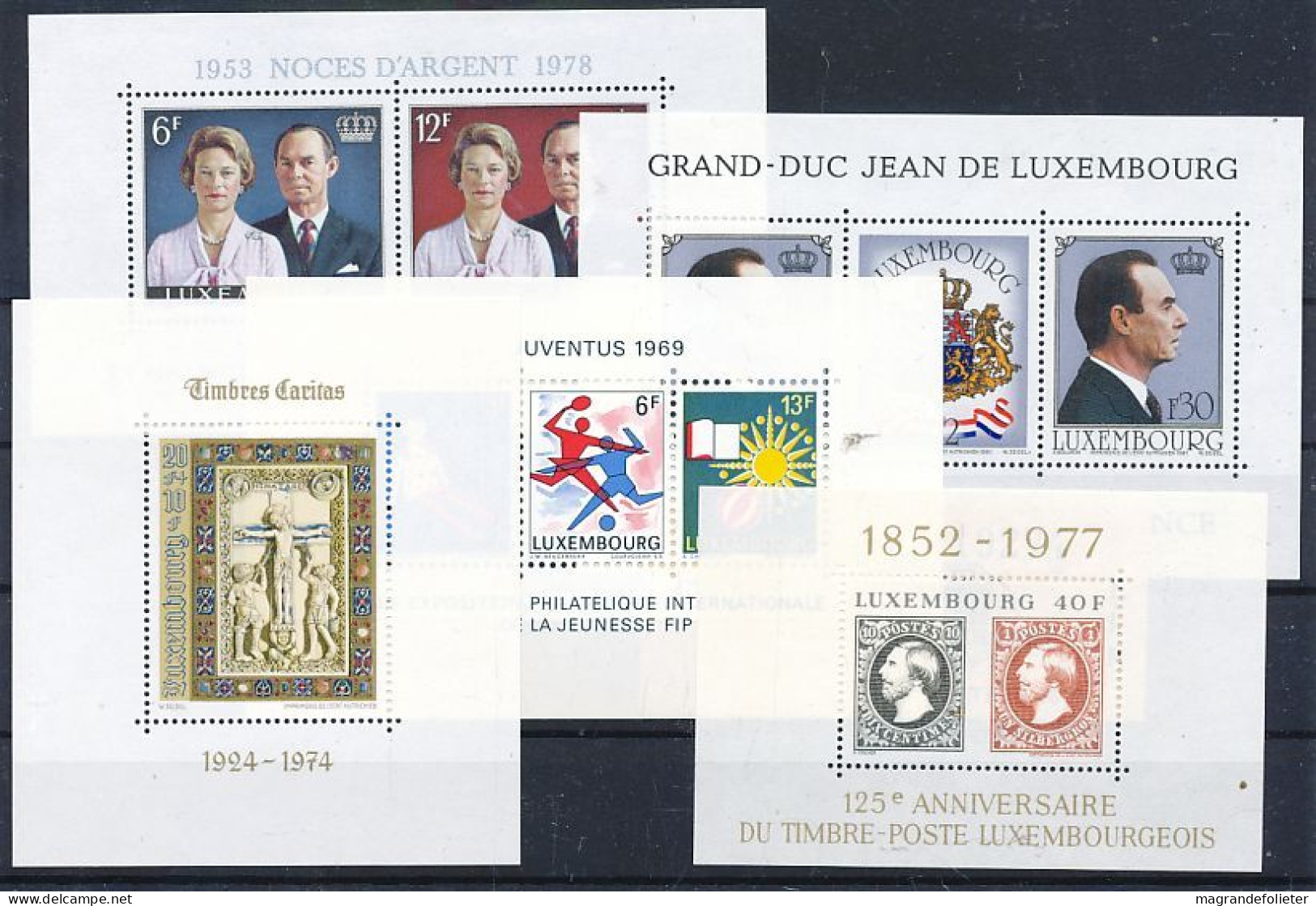 TIMBRE STAMP ZEGEL LUXEMBOURG LOT 5 BLOC  TOUS XX - Blocs & Feuillets