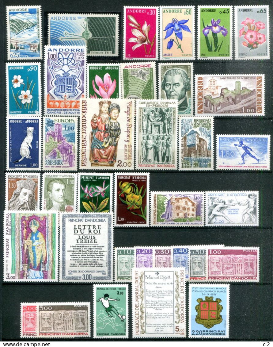 ANDORRE FRANCAIS - Lot De 40 Timbres Neufs (**) Entre Y&T 175 Et 395 (moins De 15% De La Cote) - Collections