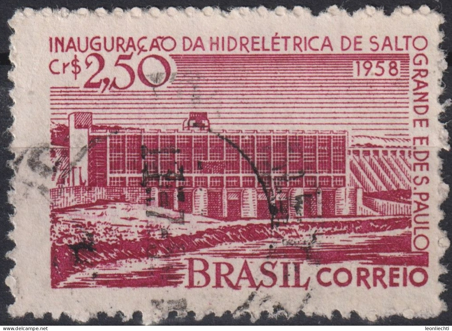 1958 Brasilien ° Mi:BR 931, Sn:BR 866, Yt:BR 648, Inauguration Of Salto Grande Hydro-electric Station - Usados