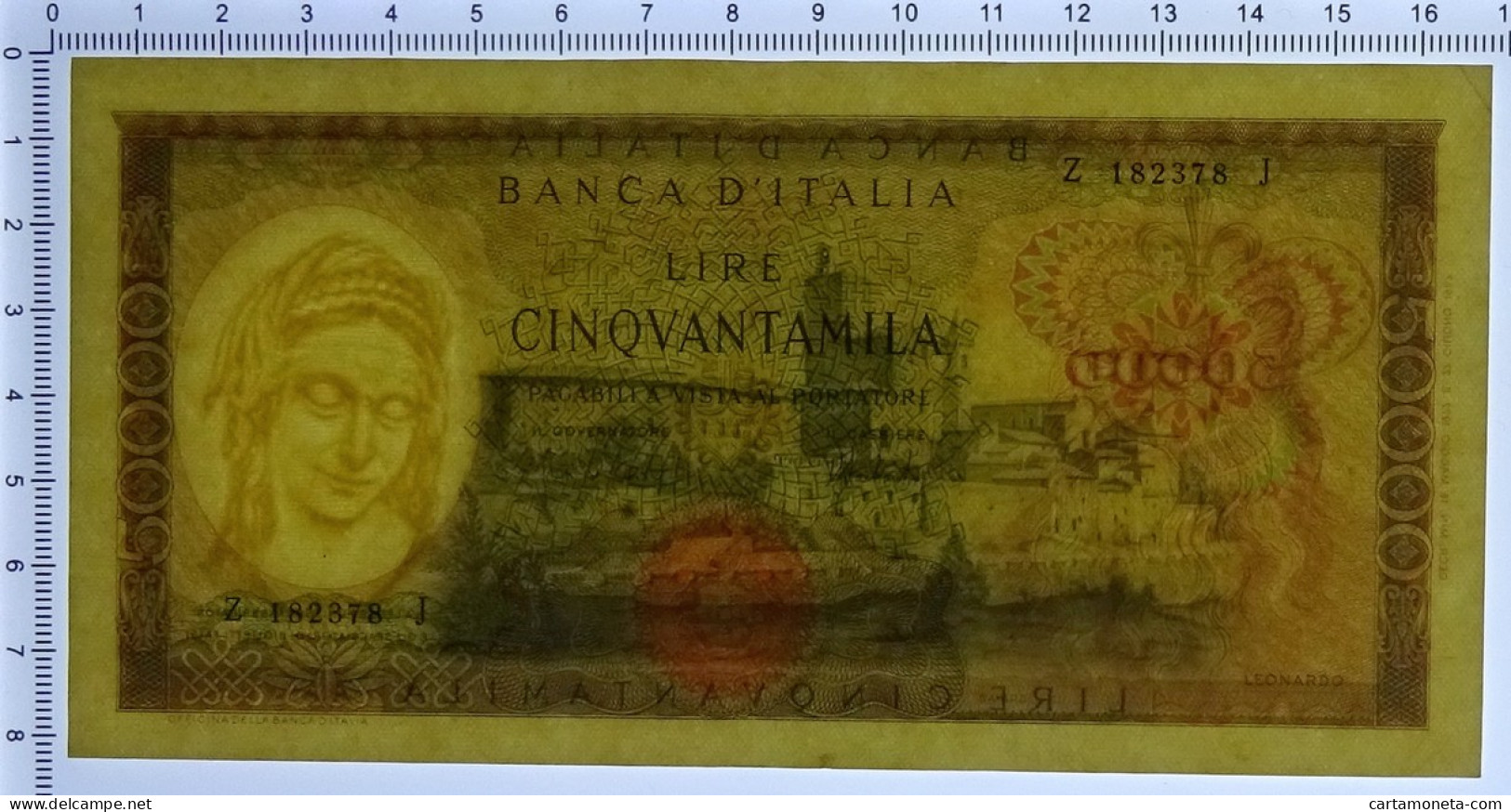 50000 LIRE BANCA D'ITALIA LEONARDO DA VINCI MEDUSA 16/05/1972 SPL- - Sonstige & Ohne Zuordnung