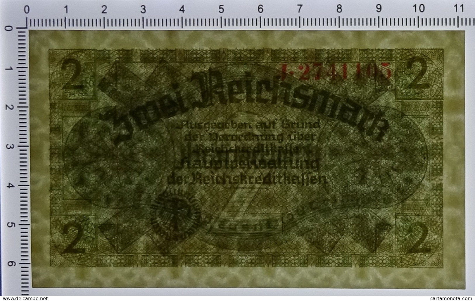 2 REICHSMARK OCCUPAZIONE TEDESCA ITALIA REICHSKREDITKASSEN 1943 FDS - Geallieerde Bezetting Tweede Wereldoorlog