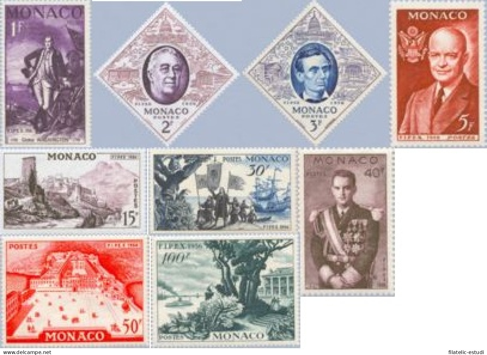 Monaco - 444/52 - 1956 FIPEX-New York-Lujo - Other & Unclassified