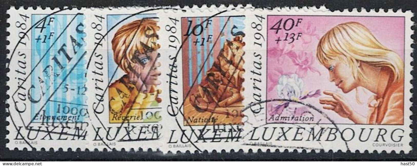 Luxemburg - Caritas: Kinderporträts (MiNr: 1112/4 + 1116 1984 - Gest Used Obl - Usati