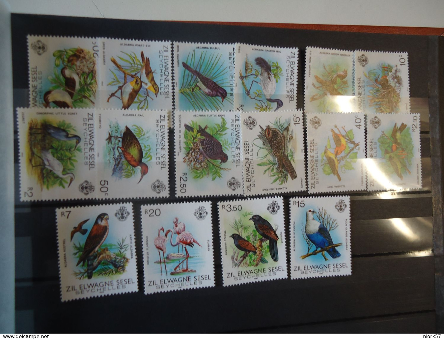 SEYCHELLES. Zil Elwannyen MNH  SET 16   STAMPS BIRDS  BIRD  1983 - Flamingos