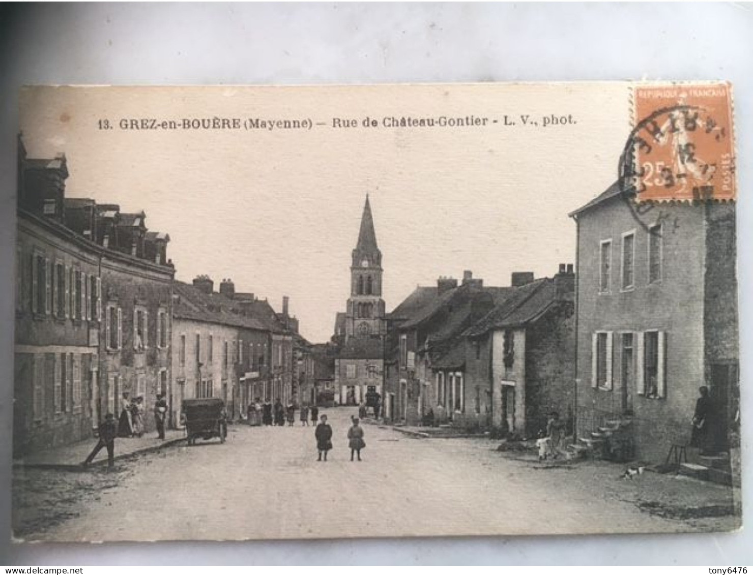 Grez-en-bouère-rue De Chateau Gontier Animé écrite 1931 état Impec - Crez En Bouere