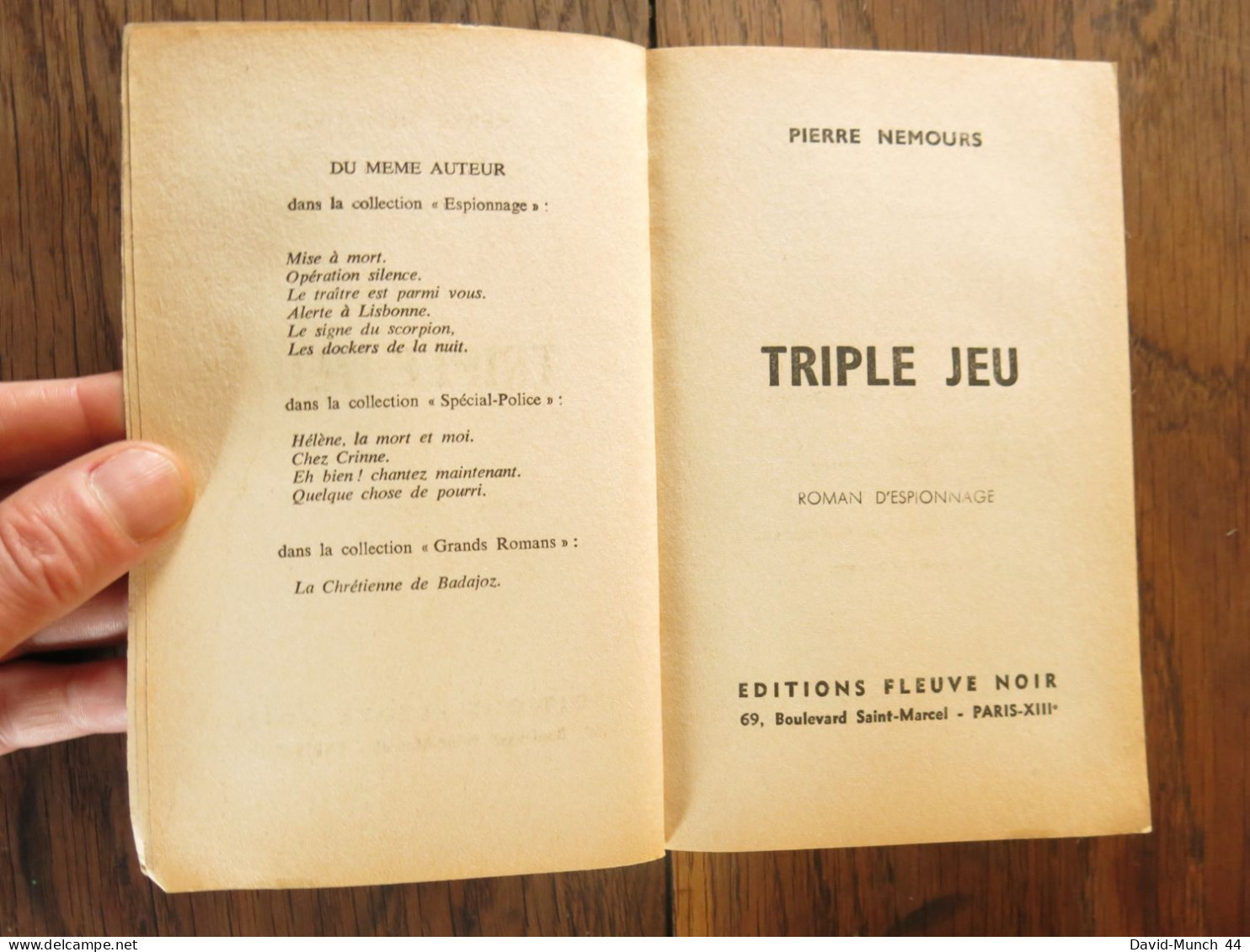 Triple Jeu De Pierre Nemours. Fleuve Noir, Espionnage.1966 - Fleuve Noir