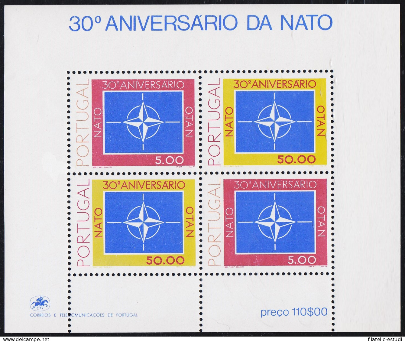 Portugal HB 26 1979 30º Aniversario De La OTAN MNH - Other & Unclassified