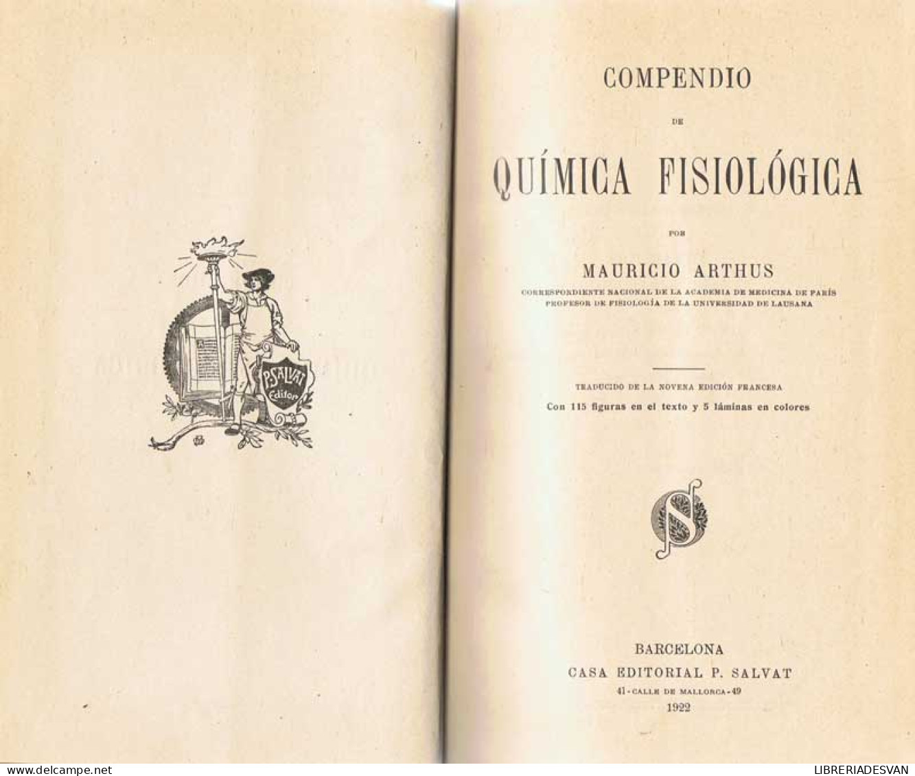 Compendio De Química Fisiológica - Mauricio Arthus - Scienze Manuali