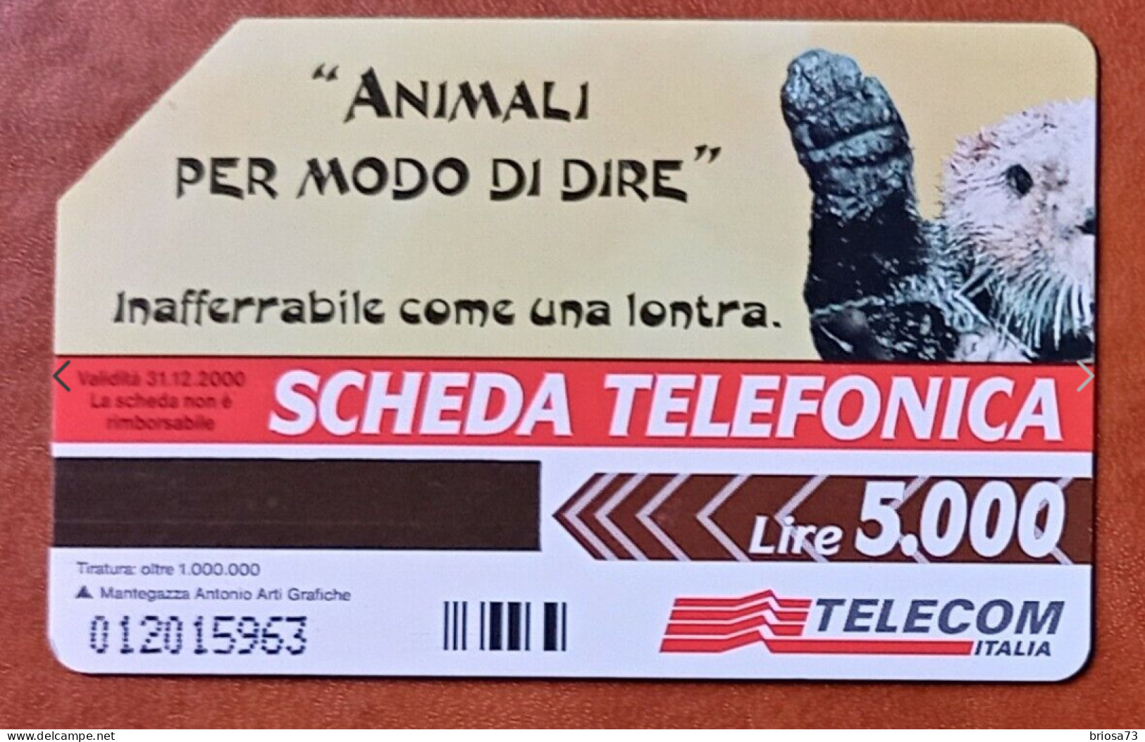 Italie.       Carte Téléphonique -     Animaux Pour Ainsi Dire - La Loutre -   Italie . - Other - Europe