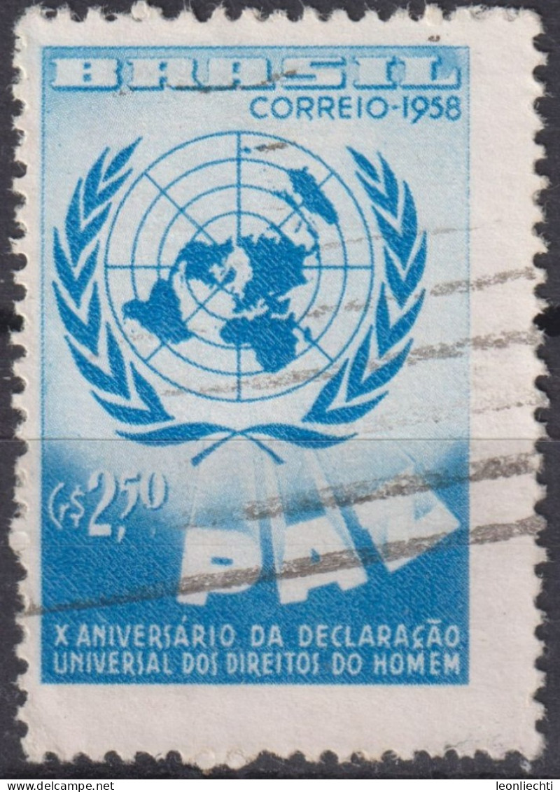 1958 Brasilien ° Mi:BR 951, Sn:BR 886, Yt:BR 668, 10 Years Of Universal Human Rights Declaration - Used Stamps