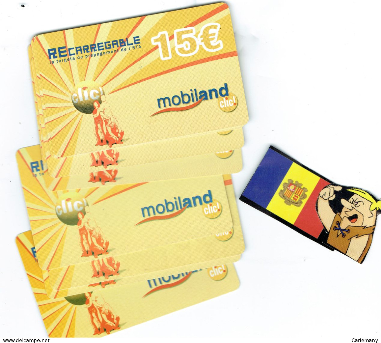 Telecarte Andorra Mobiland Recargable 15 €  Usada   28,03,2010 - Andorra