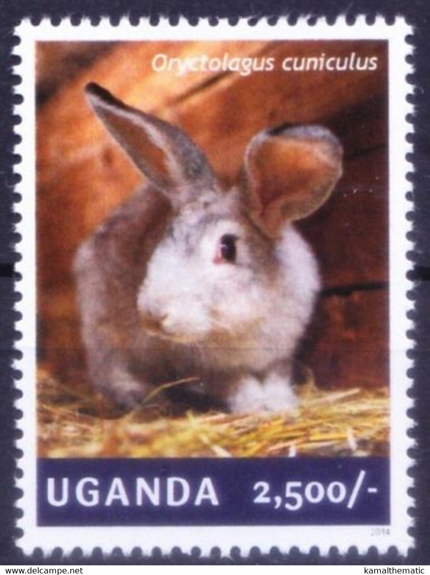 Uganda 2014 MNH, Rabbit, Farm Animals - Konijnen