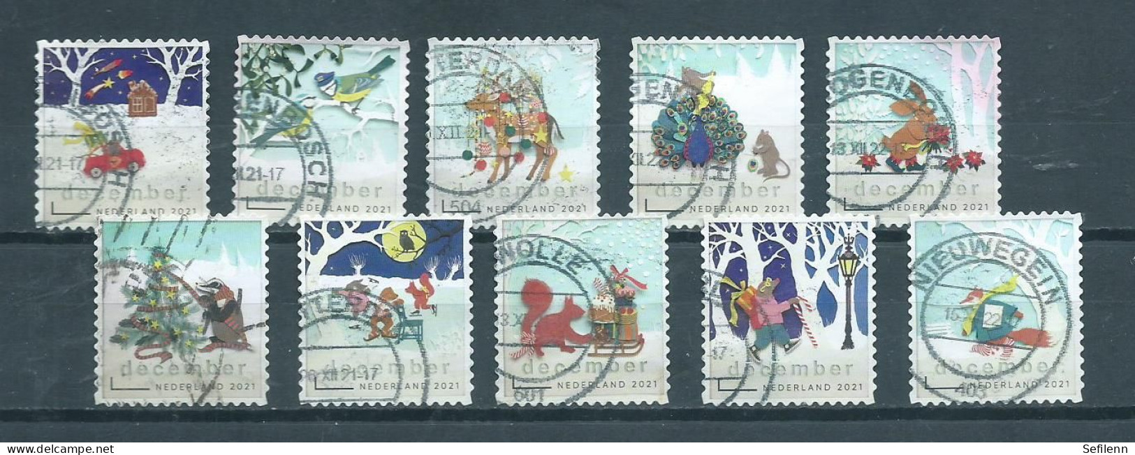 2021 Netherlands Complete Set Christmas,kerst,noël,Weihnachten Used/gebruikt/oblitere - Used Stamps