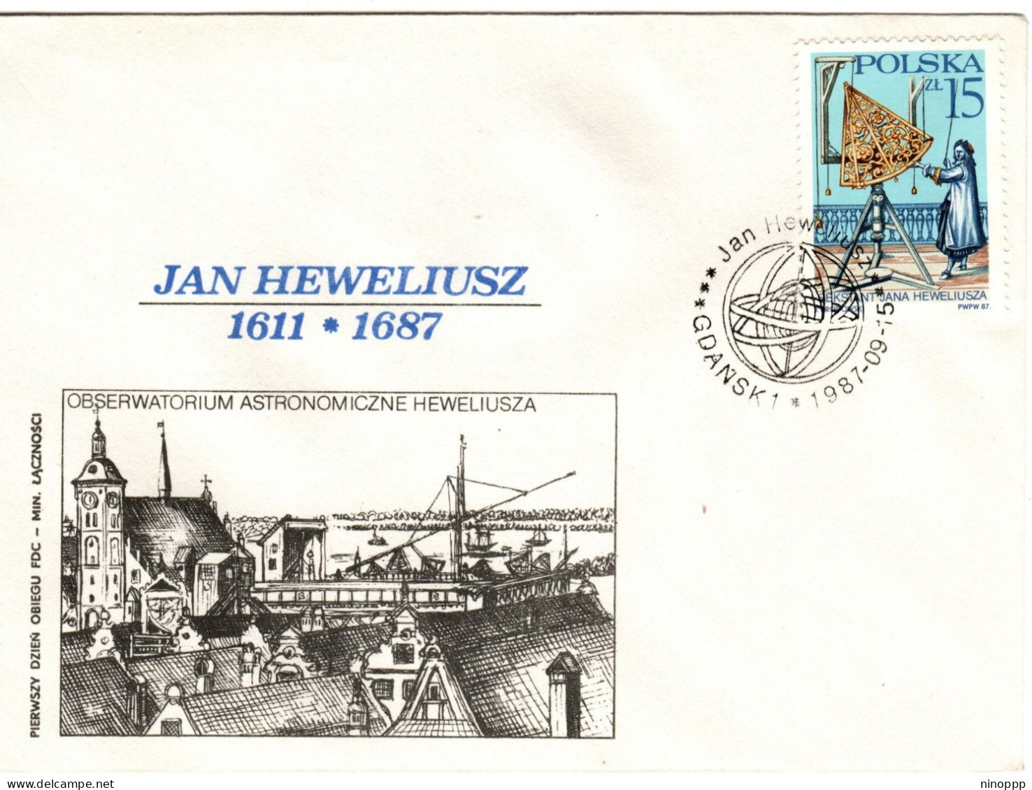 Poland 1987 Jan Heweliusz, First Day Cover - FDC