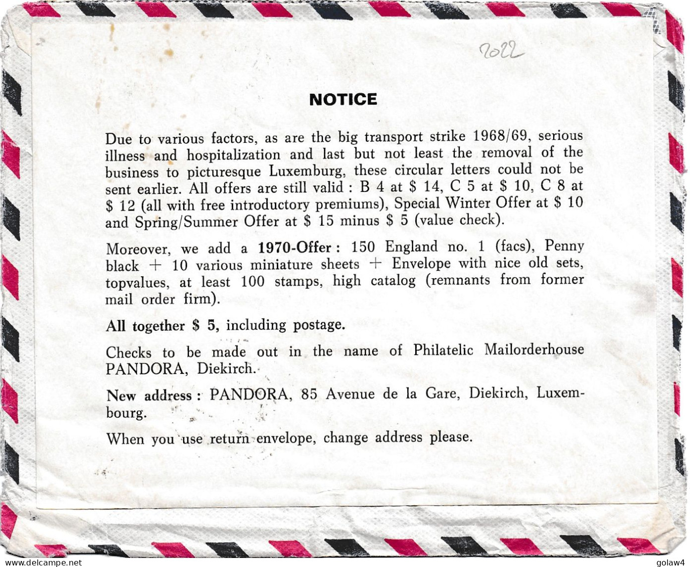 36157# LETTRE Au Dos VIGNETTE GREVE STRIKE Obl ECHTERNACH 1978 USA PANDORA DIEKIRCH - Covers & Documents