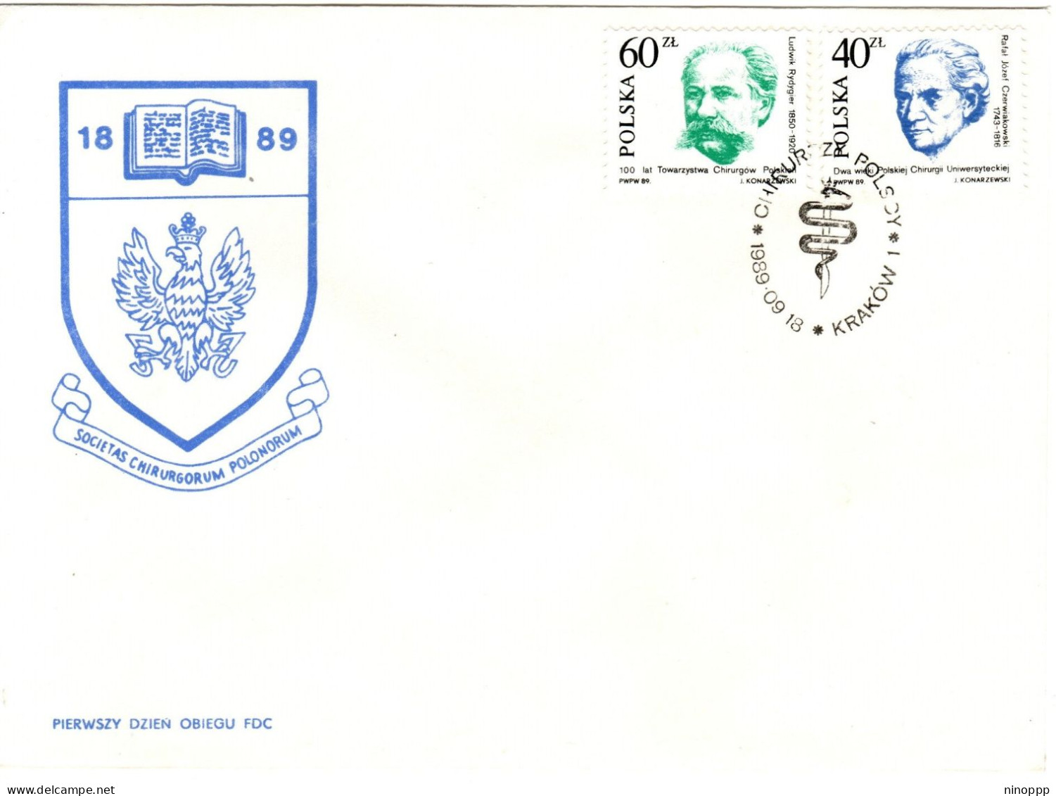 Poland 1989 Surgeons ,first Day Cover - FDC