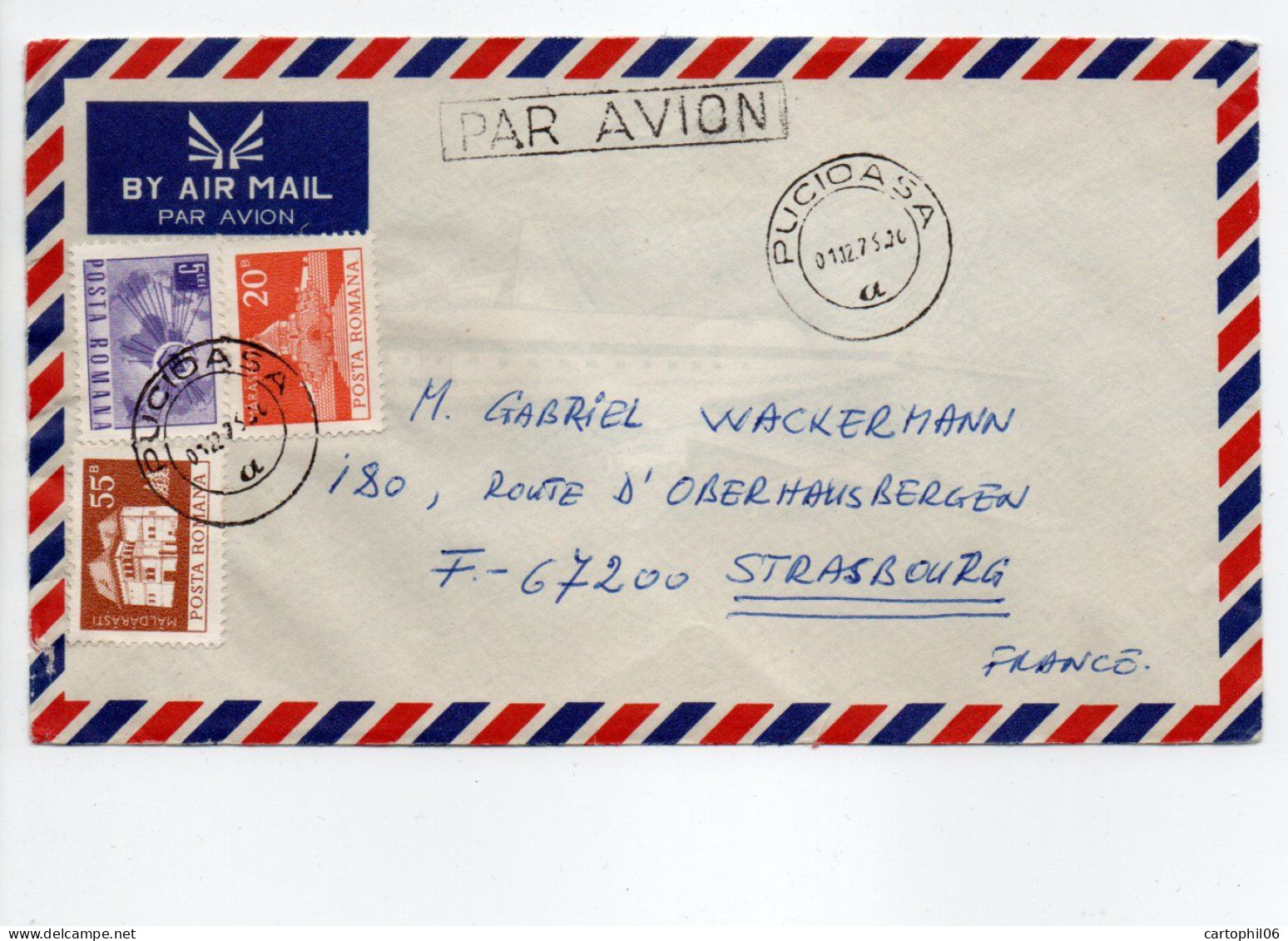 - Lettre PUCIOASA (Roumanie) Pour STRASBOURG (France) 1.12.1975 - Bel Affranchissement Philatélique - - Covers & Documents