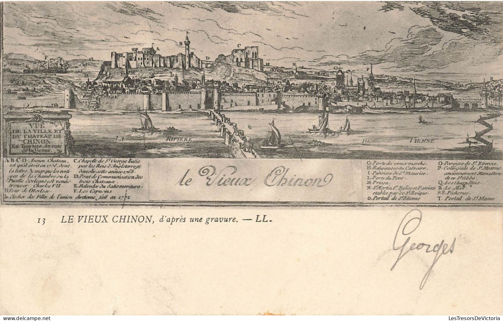 FRANCE - Le Vieux Chinon D'après Une Gravure - LL- Carte Postale Ancienne - Chinon