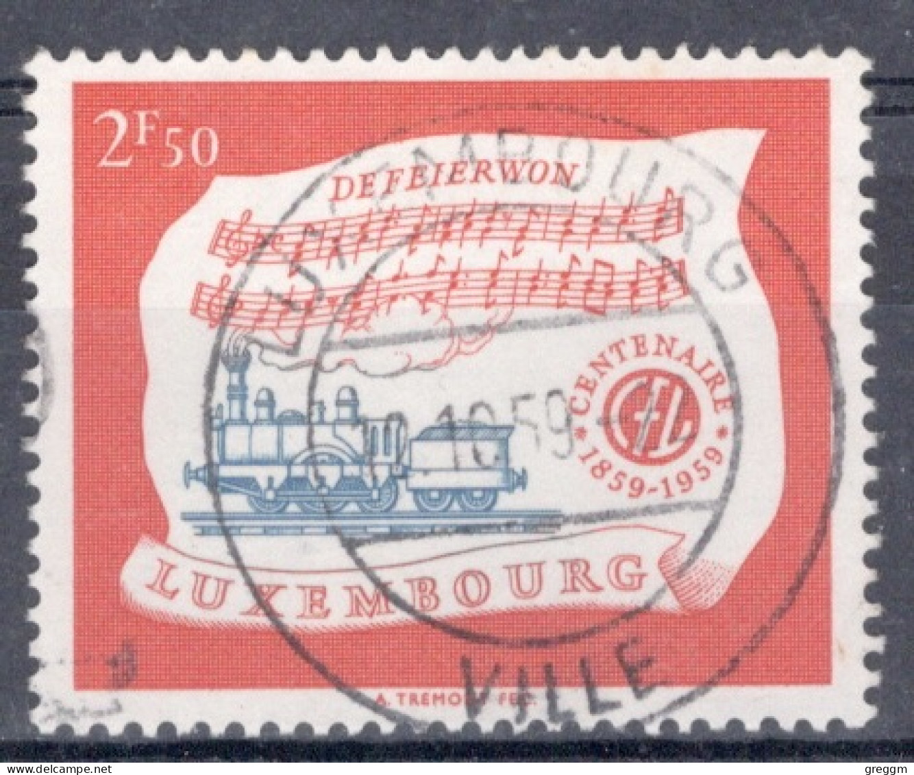 Luxembourg 1959  Single Stamp Issued To Celebrate The 100th Anniversary Of Luxembourg Railroads In Fine Used - Gebraucht