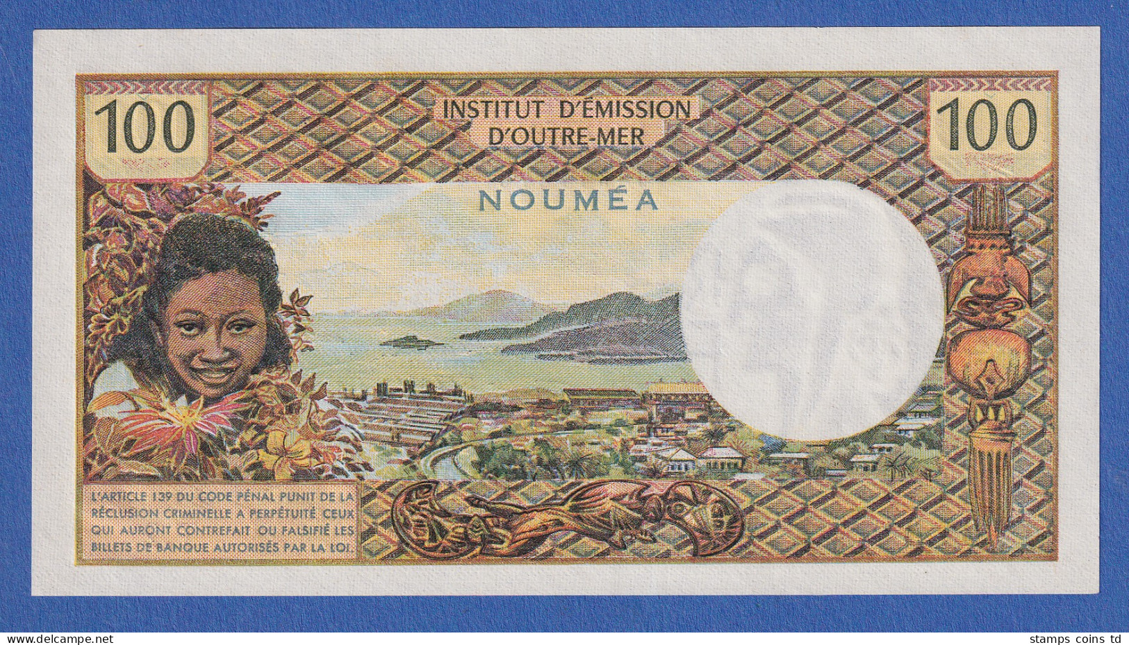 Frankreich Übersee Noumea 1972 Banknote 100 Franc Bankfrisch, Unzirkuliert. - Autres - Océanie