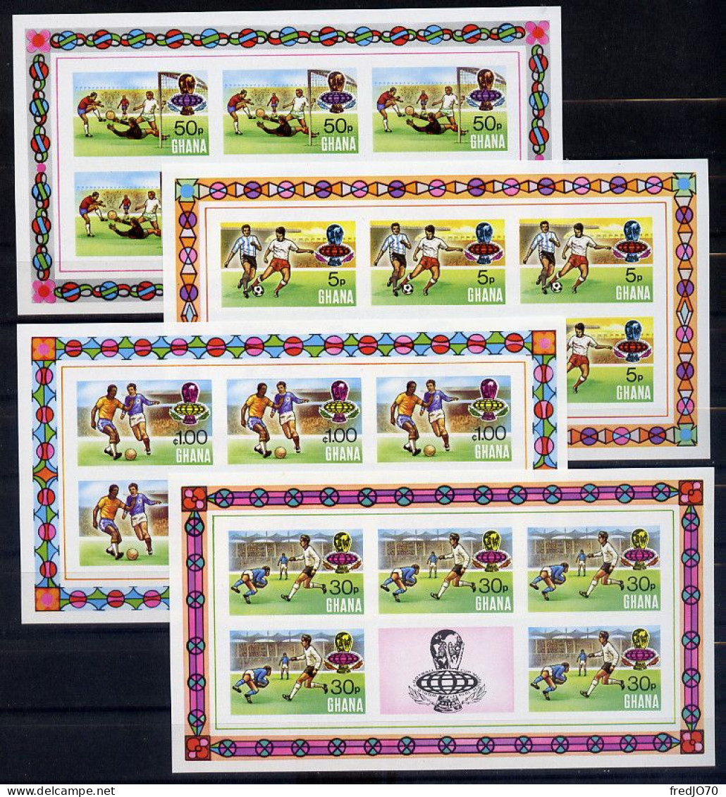 Ghana Série Complète Feuillets Non Dentelé Imperf CM 74 ** - 1974 – West Germany