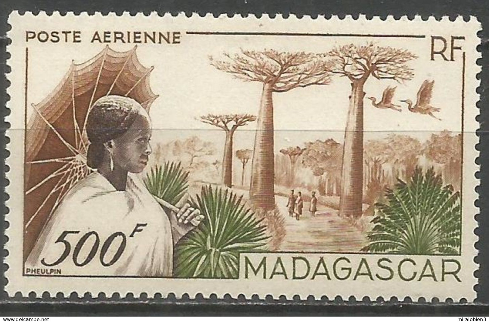 MADAGASCAR CORREO AEREO YVERT NUM. 73 * SERIE COMPLETA CON FIJASELLOS - Poste Aérienne