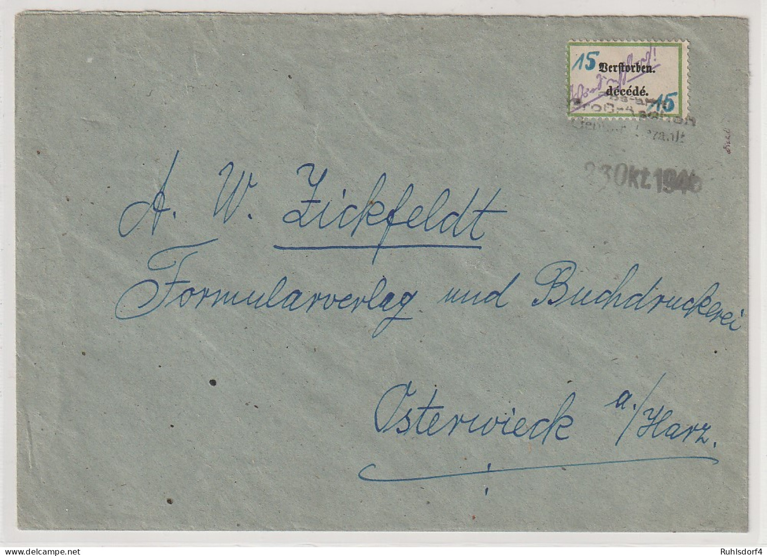 Großräschen Postzettel V 5f Auf Bedarfsbrief, Befund Kunz - Lettres & Documents