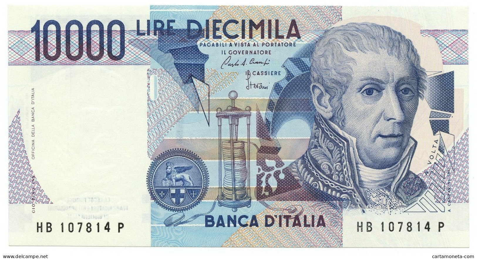 10000 LIRE BANCA D'ITALIA ALESSANDRO VOLTA LETTERA B 28/10/1985 FDS-/FDS - Altri & Non Classificati