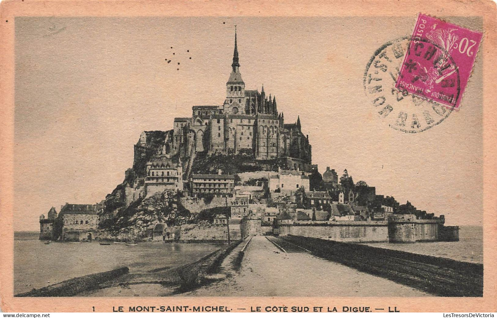 FRANCE - Le Mont Saint Michel - Le Côté Sud Et La Digue - Carte Postale Ancienne - Le Mont Saint Michel