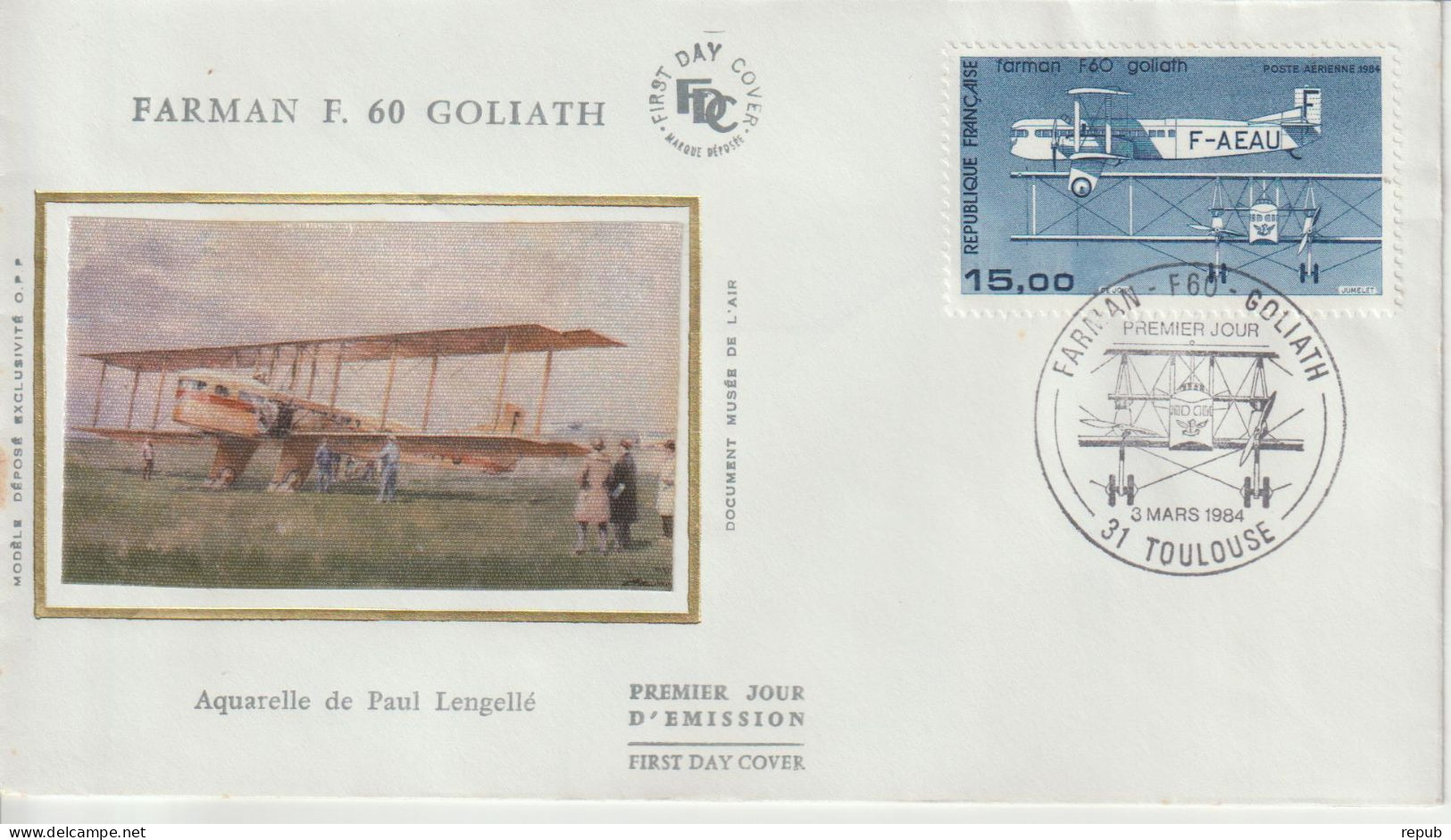 FDC 1984 PA 57 Avion Farman - 1980-1989