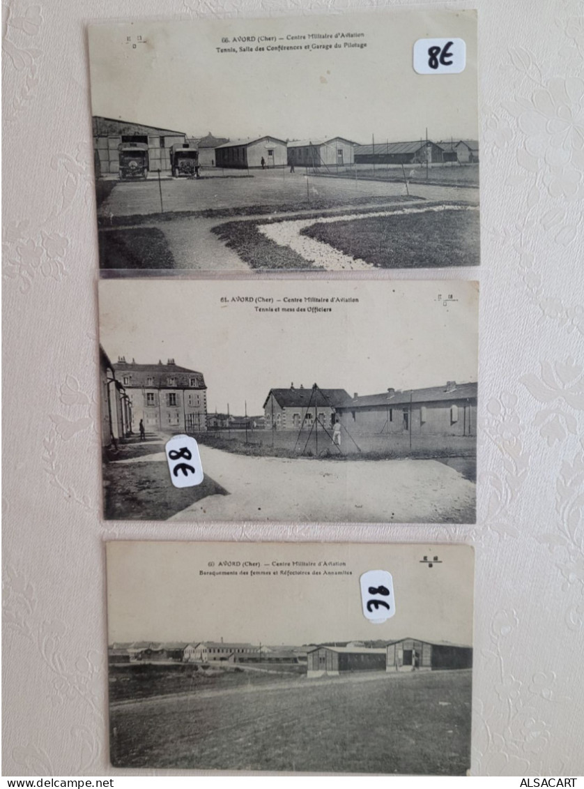 Camp D'avord ,  Lot De 3 Cartes Centre Militaire D'aviation - Avord