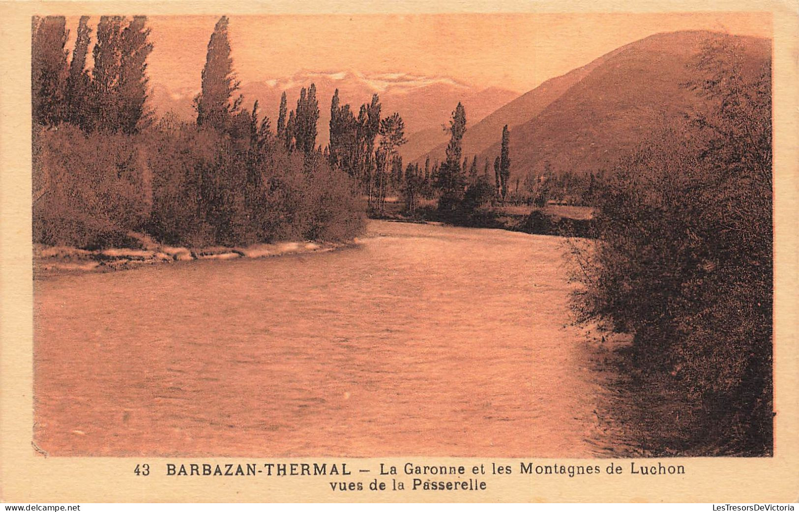 FRANCE - BARBAZAN Thermal - La Garonne Et Les Montagnes De Luchon Vues De La Passerelle - Carte Postale Ancienne - Barbazan