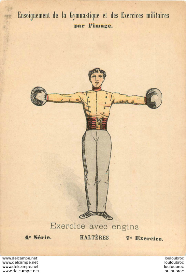 ENSEIGNEMENT DE LA GYMNASTIQUE ET DES EXERCICES MILITAIRES EXERCICE N°7  CARTE FORMAT 12X9.50CM - Gymnastics