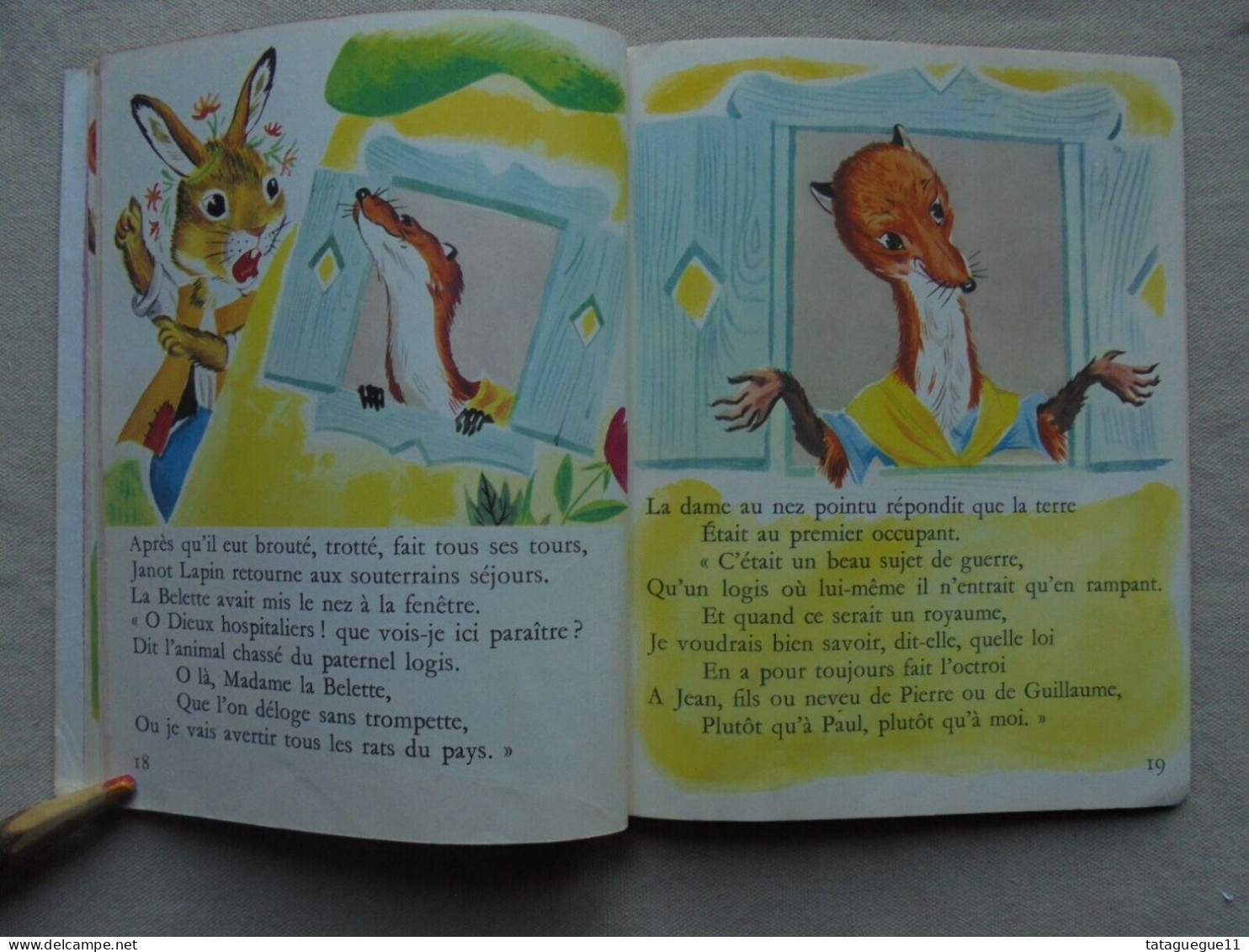 Ancien - Livre pour enfant Le Lièvre et la Tortue Les Albums Roses 1960