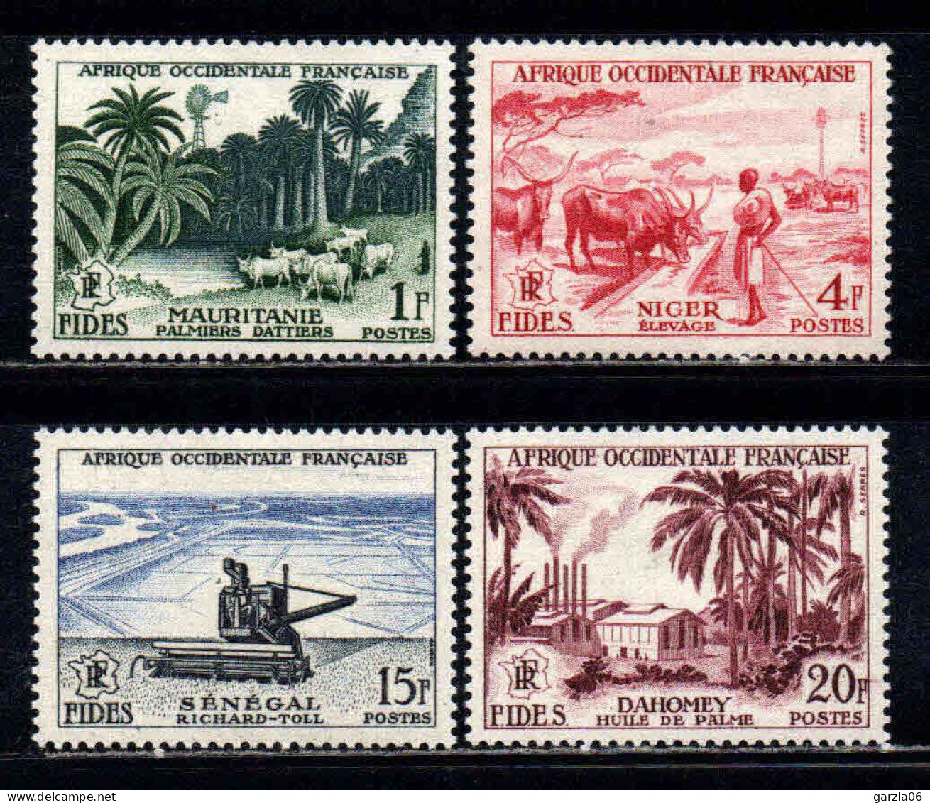 AOF - 1956 - FIDES  - N° 54/57/58/60  - Neufs ** - MNH - Nuevos