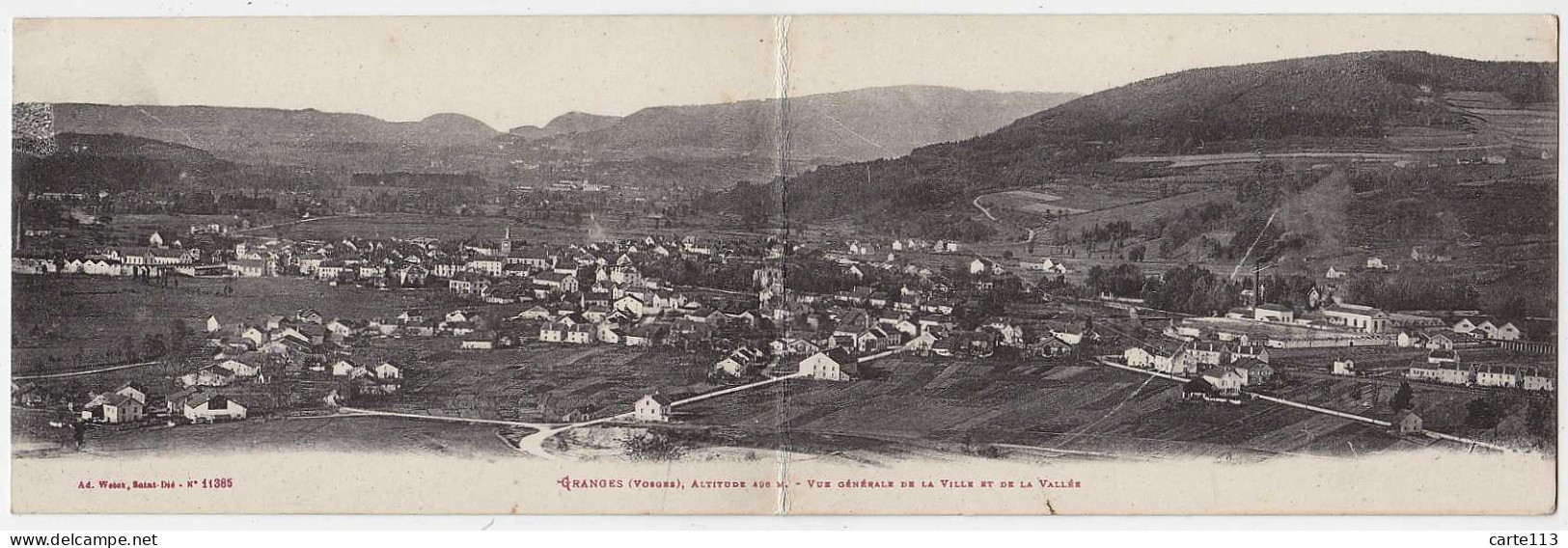 88 - B14710CPA - GRANGES - Carte Panoramique Double - Vue Generale De La Ville Et De La Vallée - Très Bon état - VOSGES - Granges Sur Vologne