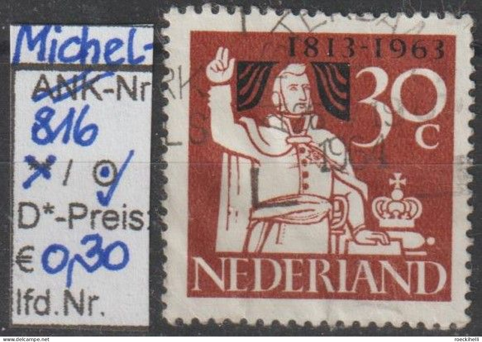 1963 - NIEDERLANDE - SM "150. Jahrestag D... Unabhängigkeit" 30 C Mehrf.  - O  Gestempelt - S. Scan (816o Nl) - Gebraucht