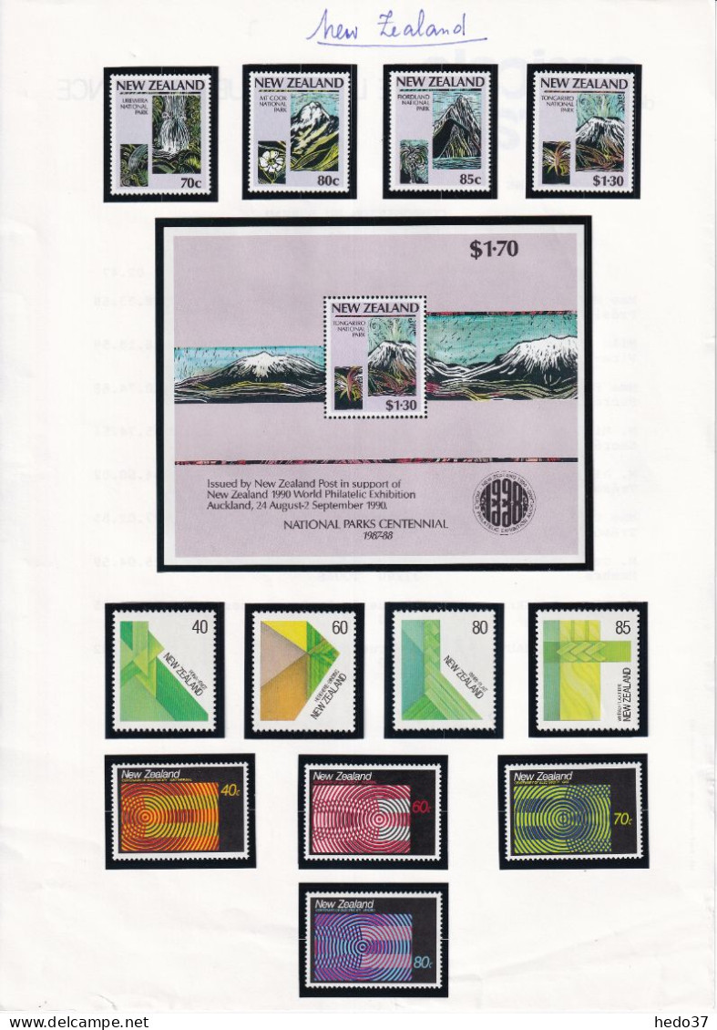 Nouvelle Zélande - Collection Vendue Page Par Page - Neuf ** Sans Charnière - TB - Unused Stamps