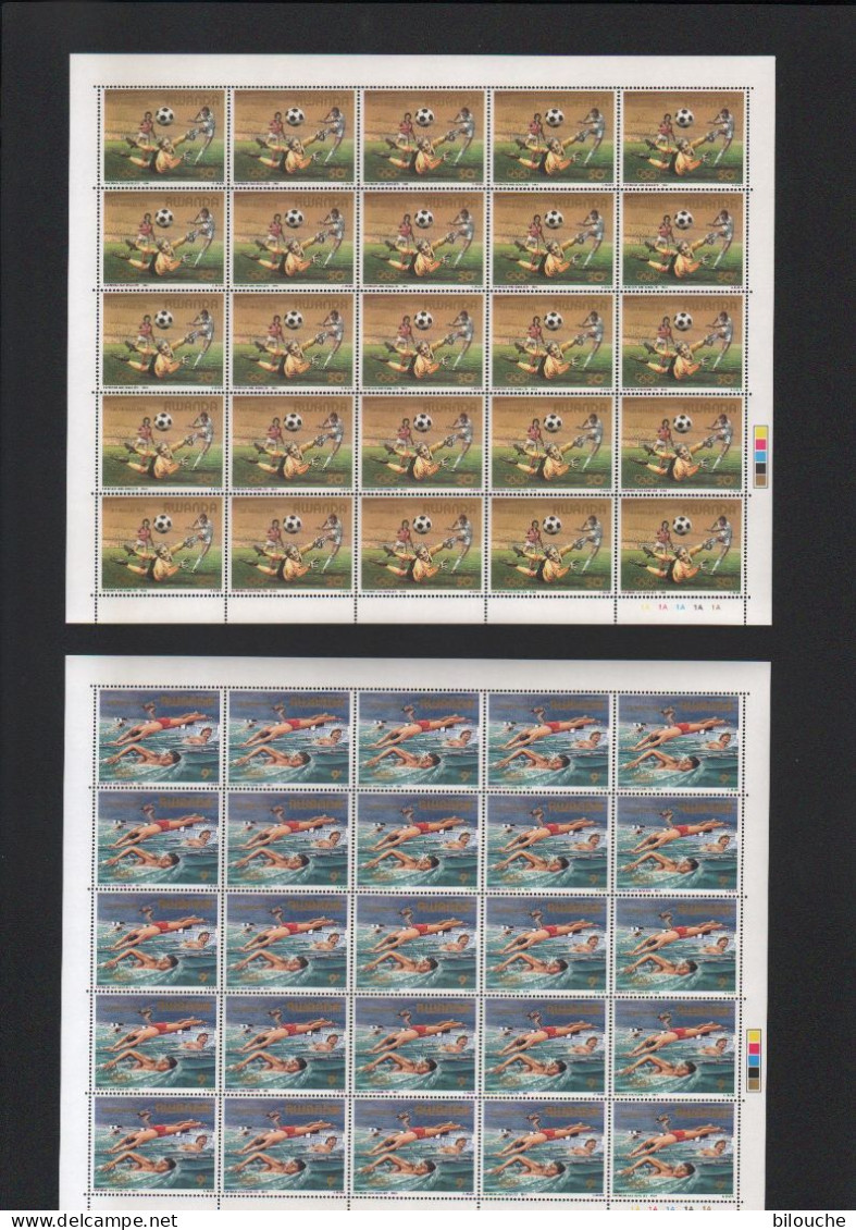 BUZIN / RWANDA 1984 / JEUX OLYMPIQUES DE LOS ANGELES / SERIE COMPLETE DE 8 FEUILLES IMPECCABLES / COB 1210-1217 - Unused Stamps