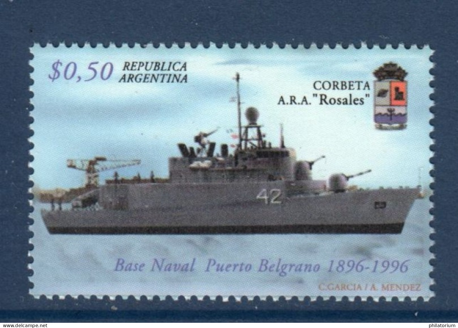 Argentina, Argentine, **, Yv 1956, Mi 2335, SG 2494, Corvette "Rosales", - Neufs