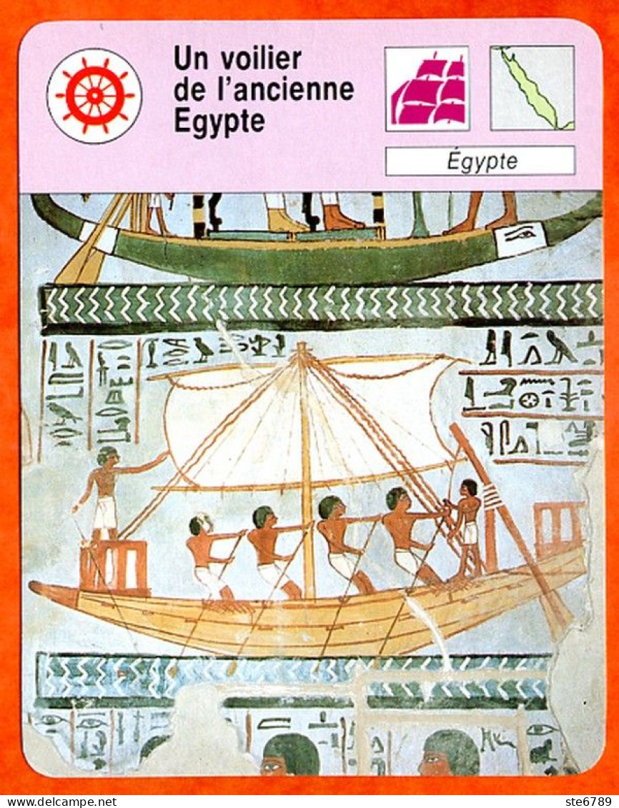 Un Voilier De Ancienne Egypte Bateau Fiche Illustrée Cousteau N° 05B25 - Schiffe