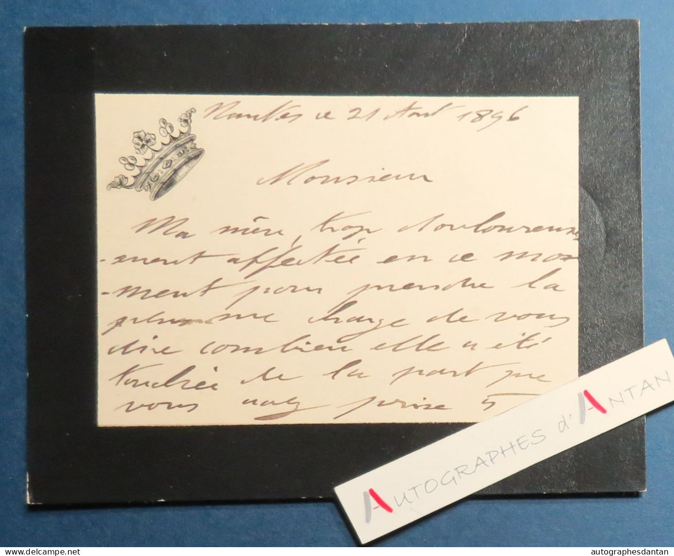● Henri De Cazenove De Pradines - Nantes 1896 - Décès De Son Père Edouard - Carte Lettre Autographe - Politisch Und Militärisch