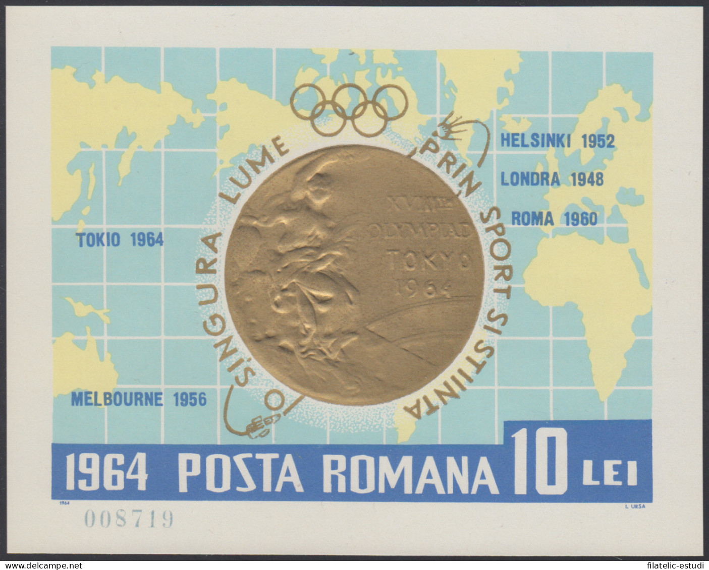 Rumanía Romania HB 60 1964 JJOO Tokio Olympic Games Gold Medal Deportes Sports - Other & Unclassified