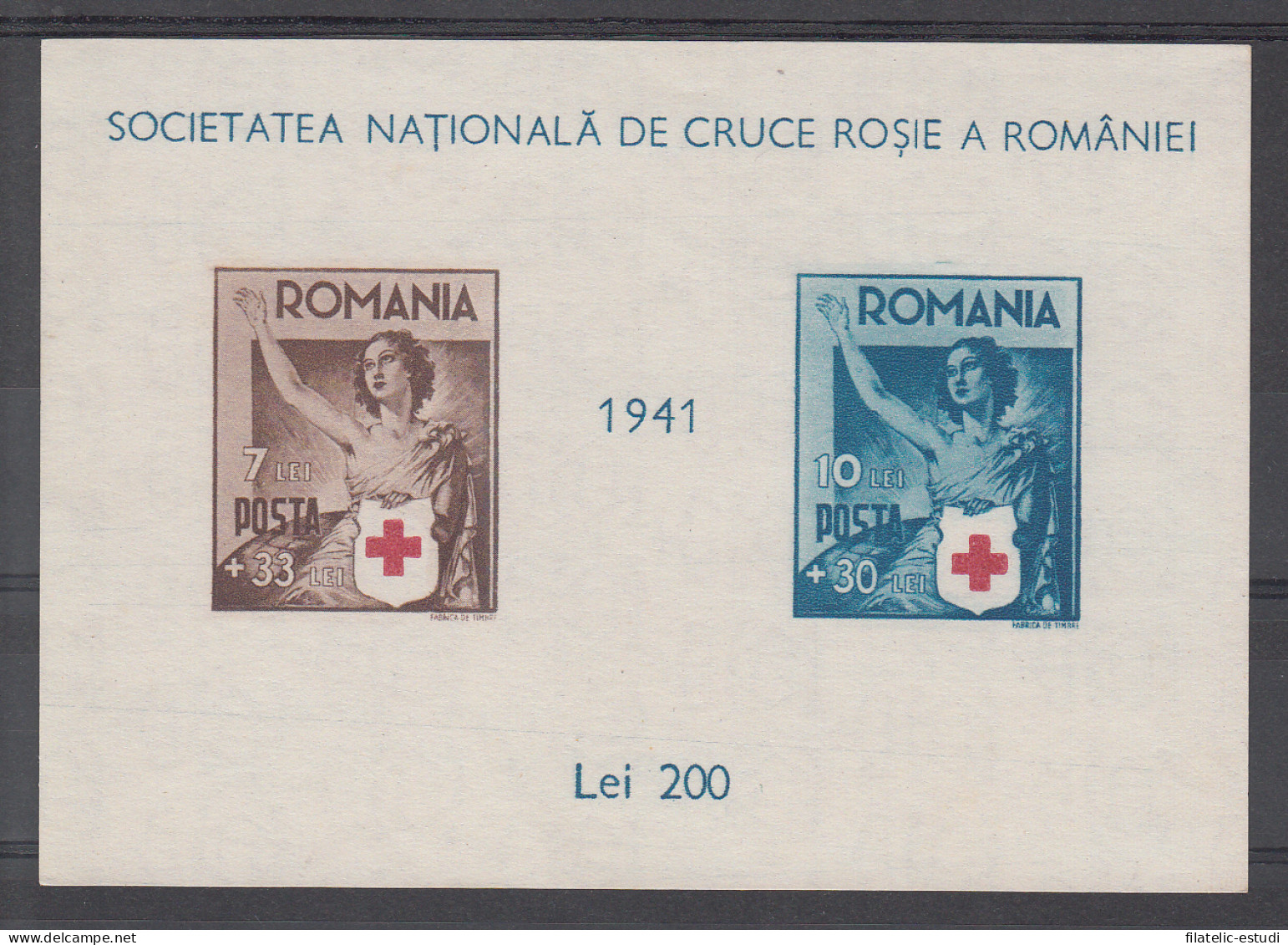 Rumania - 7 1941 CRUZ ROJA RED CROS Nueva, Sin Goma - Other & Unclassified