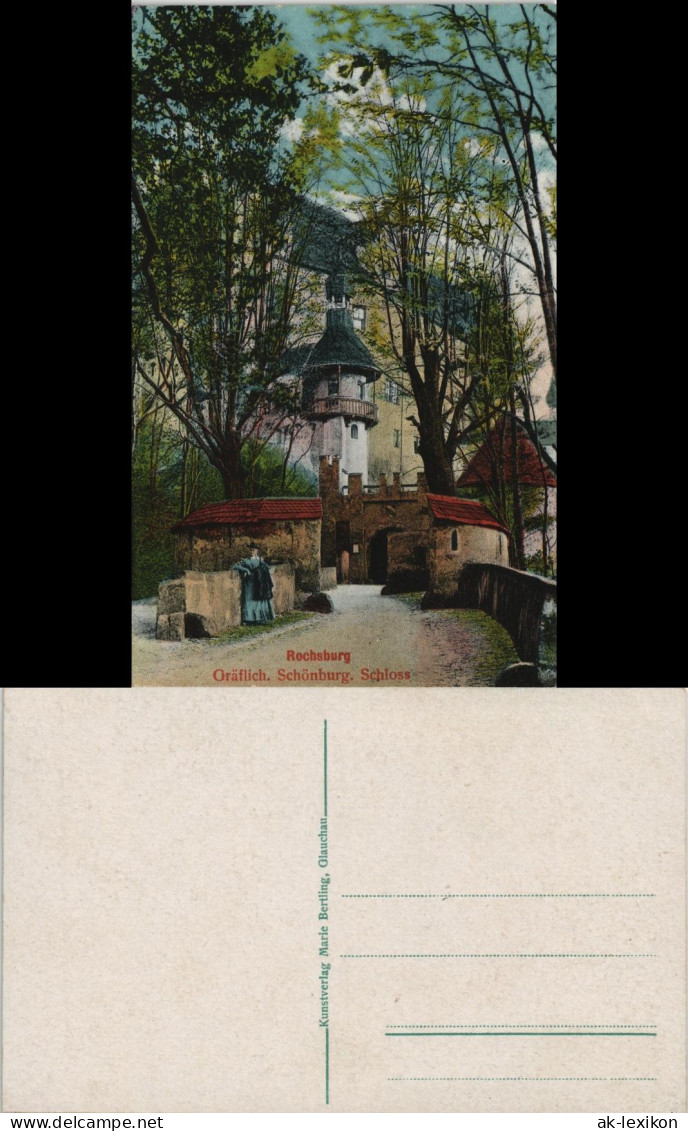 Ansichtskarte Rochsburg-Lunzenau Frau An Eingang Des Schlosses 1912 - Lunzenau