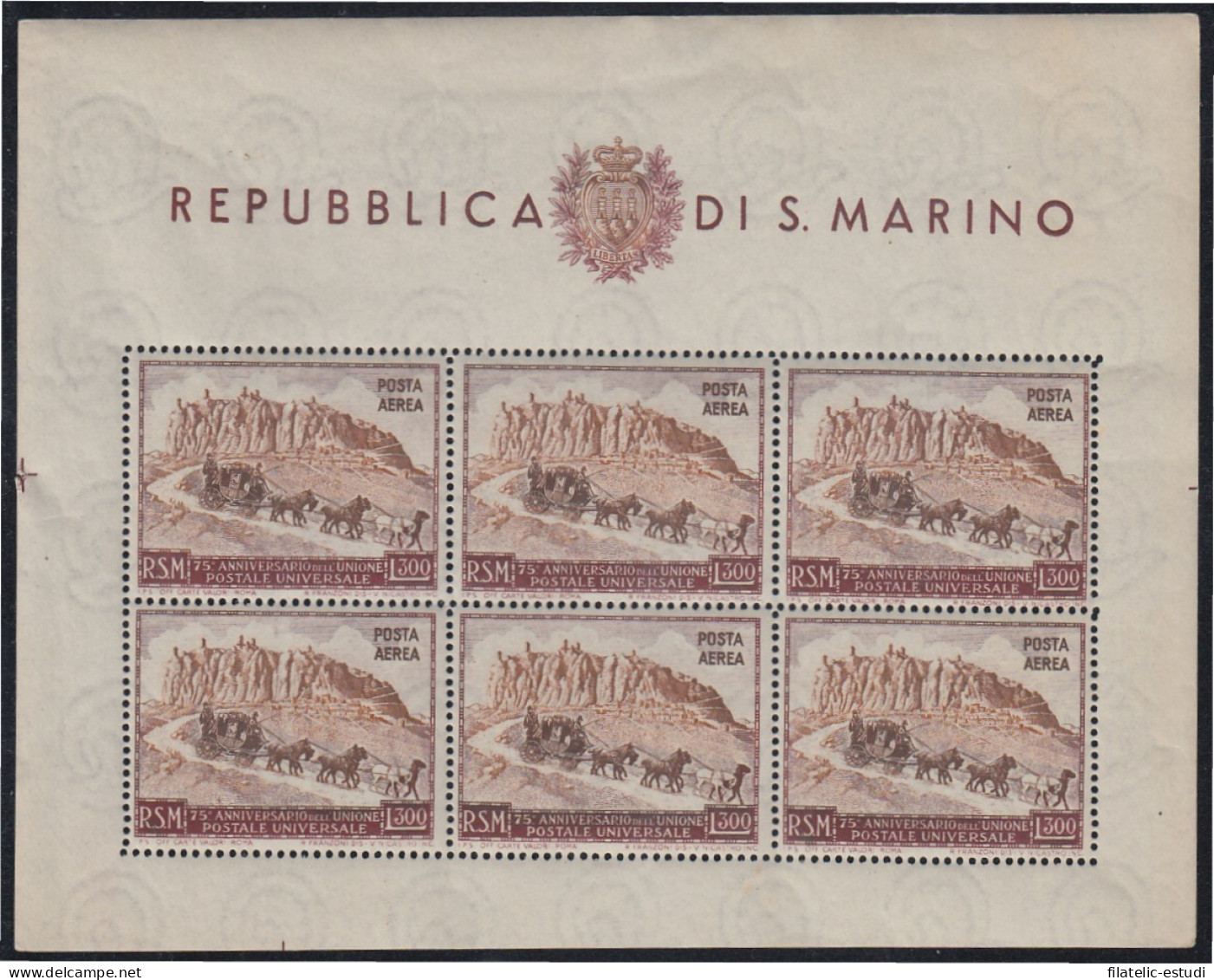 San Marino HB 6 1950/51 75 Aniversario De La UPU MNH - Autres & Non Classés