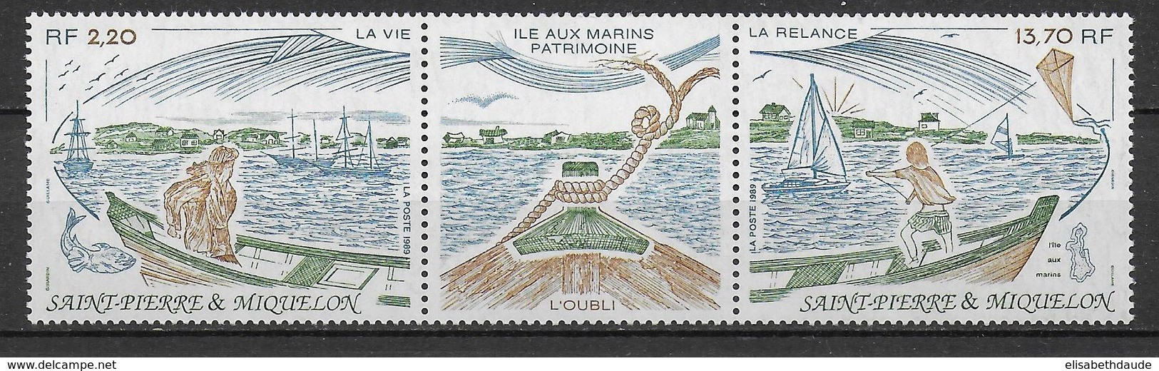 SPM - 1989 - LIVRAISON GRATUITE A PARTIR DE 5 EUR. D'ACHAT - NATURE - TRIPTYQUE YVERT N°509A **  MNH - - Ungebraucht