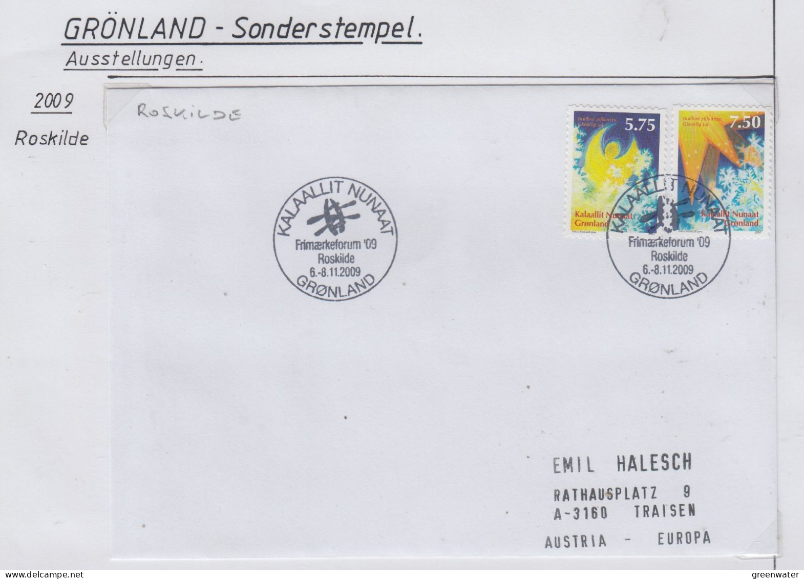 Greenland Sonderstempel 2009/2010 4 Covers (GD180) - Stations Scientifiques & Stations Dérivantes Arctiques