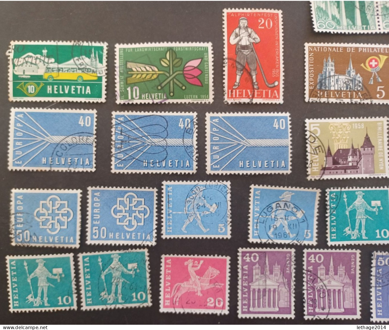 SVIZZERA SWITZERLAND FROM 1862 HELVETIA TO 1960 BIG STOCK MIX SERVICE AIRMAIL PRO JUVENTUE FRAGMANT 90 SCANNERS -- GIULY