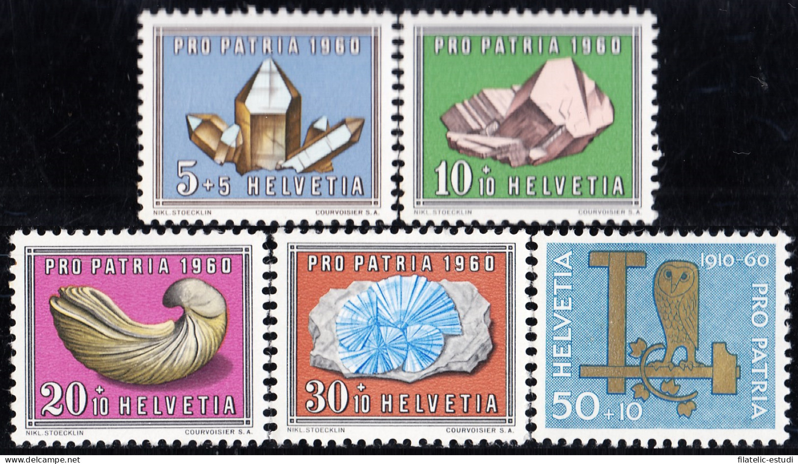 Suiza Switzerland 661/65 1960 Piedras Preciosas MNH - Autres & Non Classés